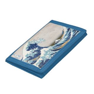Tsunami Great Wave  Japanese Vintage Fine Art Tri fold Wallets