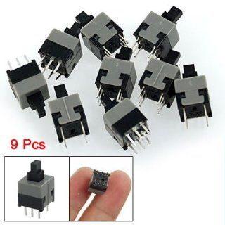 9 Pcs PS22E09L 6 Terminals Non locking Push Key Switch DC 50V 0.5A   Switch And Outlet Plates  