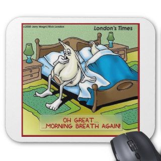 Morning Garlic Breath Funny Offbeat Cartoon Gifts Mouse Pads