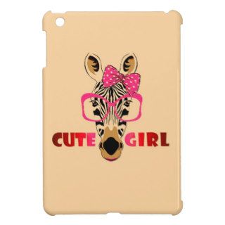 Cute Zebra Knows A Cute Girl; Cartoon & Slogan iPad Mini Case