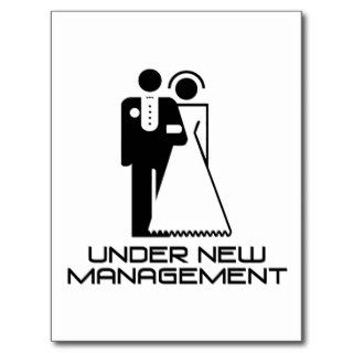 Under New Management Married Postcard