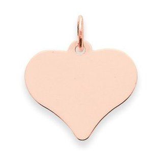 14k Gold Rose Gold Heart Disc Charm Jewelry
