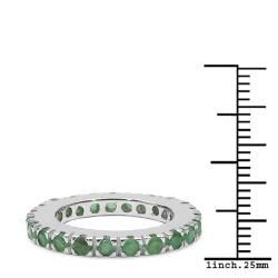 Malaika Sterling Silver Round cut Emerald Eternity Ring Malaika Gemstone Rings