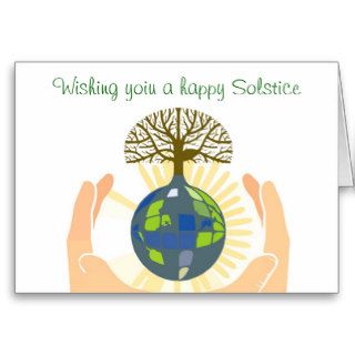 Summer Solstice Blessings with hands holding earth Cards
