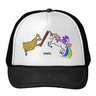 Llama and unicorn hat