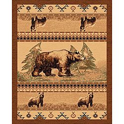The Lodge Bears Southwestern Rug (8' x 11') 7x9   10x14 Rugs