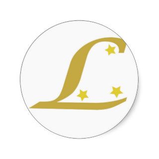 Monogrammed Gold Star Sticker Letter L