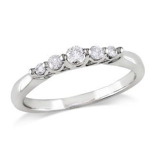 14k White Gold Diamond Anniversary Ring (0.25 Cttw, H I Color, I1 I2 Clarity) Jewelry