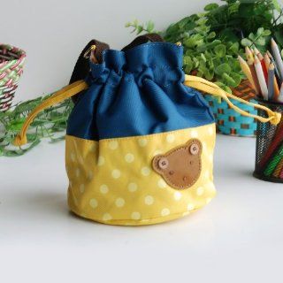 [Bear Yellow] Blancho Applique Kids Fabric Art Bucket Bag/Bento Lunch Box/Shopper Bag (5.7*6.3*7.8)  Tote Bags  Baby