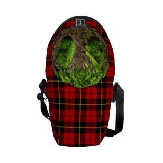Celtic Tree Of Life Clan Wallace Tartan Courier Bags