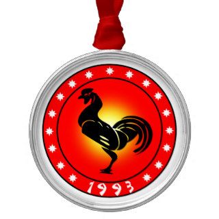Year of the Rooster 1993 Christmas Tree Ornaments