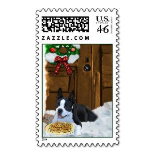 Boston Terrier Christmas Gifts Postage Stamp