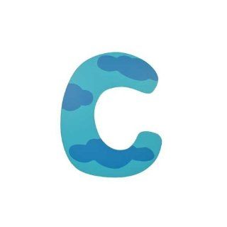 Wooden Letter   C   Bright Blue with Clouds Electronics