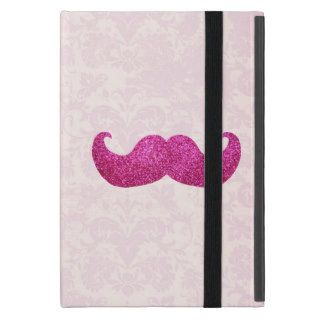 Pink Bling Mustache (Faux Glitter Graphic) iPad Mini Covers
