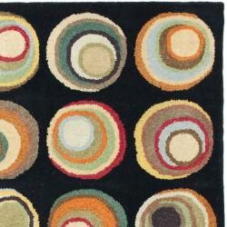 Handmade Soho Candies Black/ Multi New Zealand Wool Rug (5' x 8') Safavieh 5x8   6x9 Rugs