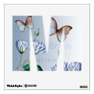 Water Lily Dream Letter M Room Graphics