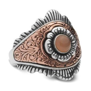 Carolyn Pollack Sterling Silver and Copper Peach Moonstone Ring Jewelry