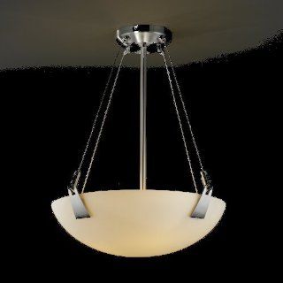 Justice Design Group Lighting FSN 9641 35 OPAL NCKL 18 Inch Pendant Bowl with Tapered Clips   Ceiling Pendant Fixtures  