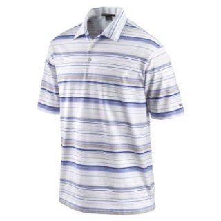 Nike TW Dri FIT Multistripe Men's Golf Polo Shirt, White/Persian Violet/Light Thistle, Large Sports & Outdoors