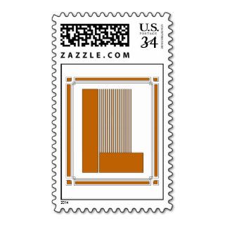 Straight lines art deco with monogram, letter L Stamps