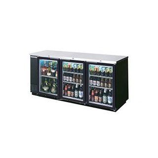 Beverage Air BB72GY 1 B 27 Backbar Storage Cabinet w/ 3 Glass Doors, (3)1/2 Keg, 72 x 36 in H, Black, Each Kitchen & Dining