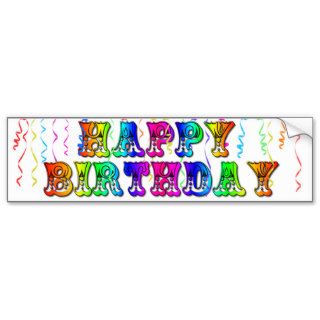 Happy Birthday Circus Font Bumper Sticker