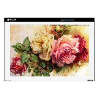 Vintage Roses Rose Bouquet Skin Skins For Laptops