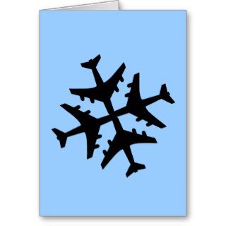 Airplane Snowflake Cards