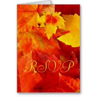 Orange Leaves, Fall Birthday Invitation Card