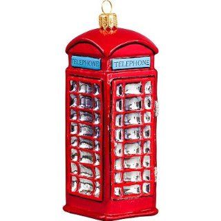 British Phone Booth Ornament   Frontgate   Christmas Tree Toppers