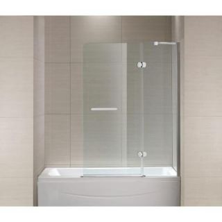 Schon Mia 40 in. x 55 in. Frameless Hinge Tub/Shower Door in Chrome and Clear Glass SC70014