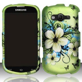 For Samsung Galaxy Reverb M950 (Sprint/Virgin) Rubberized Design Cover   Hawaiian Flowers Cell Phones & Accessories