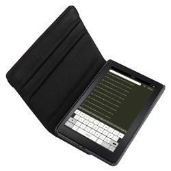 Black Leather Swivel Case/ Screen Protector Set for  Kindle Fire BasAcc Tablet PC Accessories