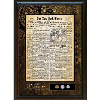 Personalized New York Times Framed Front Page with U.S. Mint Coins Collectible Coins
