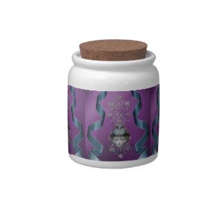 Sparkling Mardi Gras Party Mask & Streamers Candy Jars