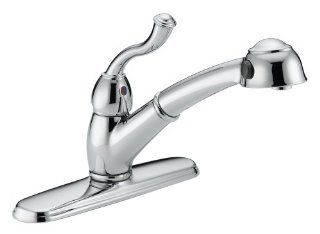 Delta Faucet 473 DST Saxony Single Handle Kitchen Pullout Faucet With Diamond Seal Valve, Chrome    