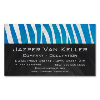 Zebra Blue and White Print Business Card