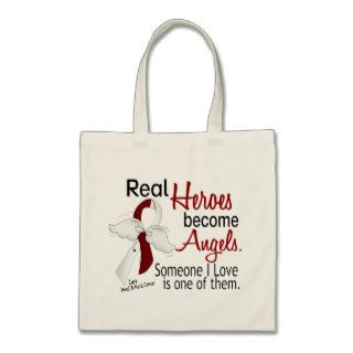 Heroes Become Angels Head And Neck Cancer Canvas Bags