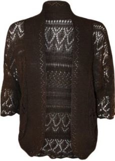 PaperMoon Women's Plus Size Crochet Knitted Short Sleeve Cardigan Cardigan Sweaters