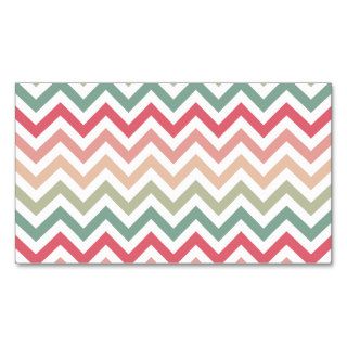 Aztec Pink Red Green Chevron Girly Pattern Business Card Template
