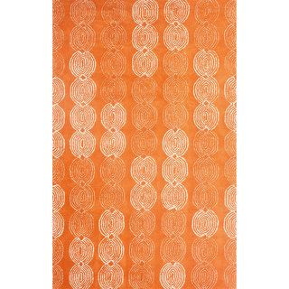 Nuloom Handmade Elegant Link Orange Wool Rug (76 X 96)