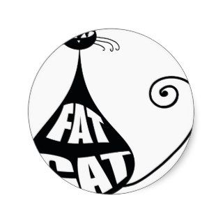 Fat Cat Round Sticker