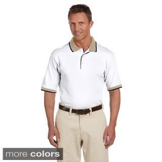 Harriton Mens Piqu Cotton Tipped Short sleeve Polo Multi Size M