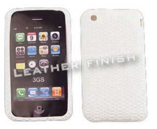 Apple iPhone 1G 2G 3G 3GS Honey White Leather Finish Soft Silicone Case Cover Cell Phones & Accessories