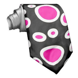 Tie Zizzago Black Pink Bubbles