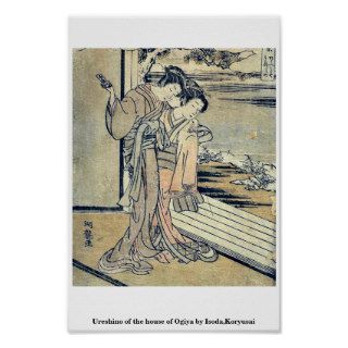 Ureshino of the house of Ogiya by Isoda,Koryusai Posters