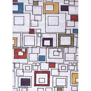 Hand tufted Contemporary Abstract Pattern Ivory Rug (5 X 8)