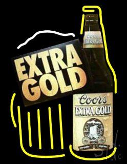 Coors Extra Gold Bottle Beer Neon Sign 31" Tall x 24" Wide x 3" Deep  Business And Store Signs 