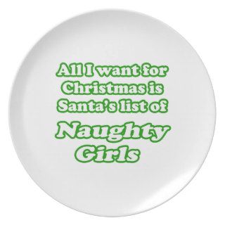 I want Santa's list of naughty girls Party Plates