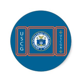 USCGA Logo Round Stickers